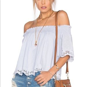 Fun and flirty off the shoulder Tularosa top